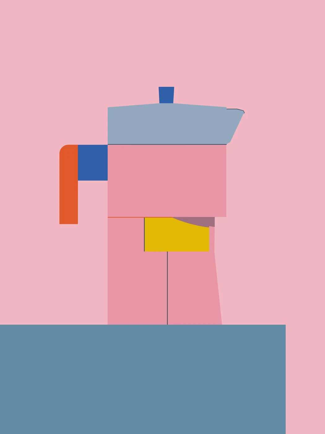 Espressokanne auf Rosa – Motivansicht
