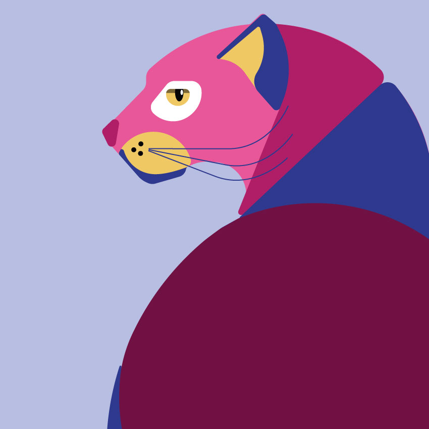 Minimalistische Raubkatze