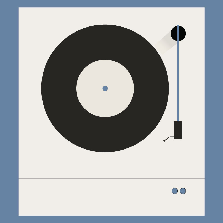 Minimalistischer Schalplattenspieler